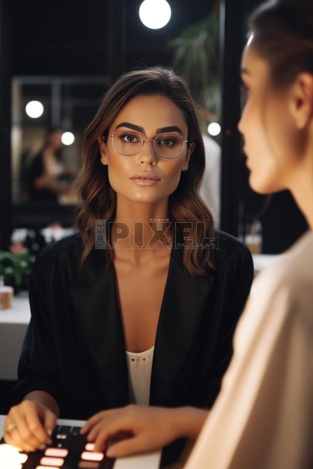 Free Photos - Elegant Woman With Glasses Poses For A Picture In A Room ...