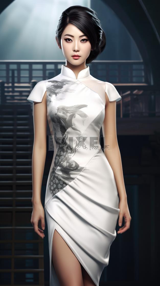 Free Photos - Beautiful Asian Woman In A Stylish White Dress | FreePixel.com