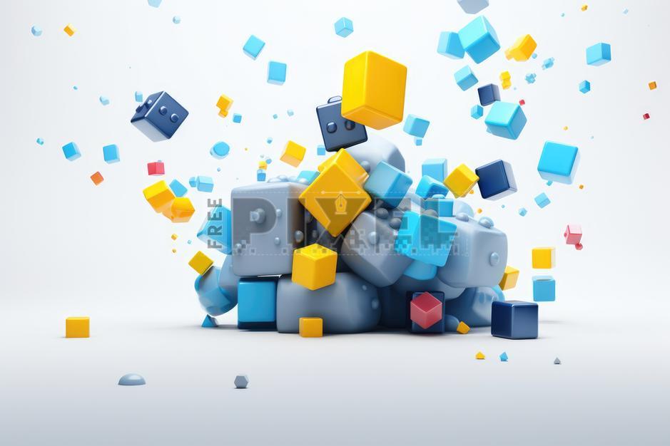 Free Photos - Exploding Cubes - Dynamic And Colorful | FreePixel.com