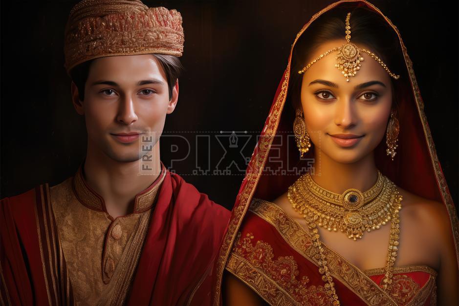 Free Photos - An Indian Couple Dressed In Traditional Attire, Standing ...