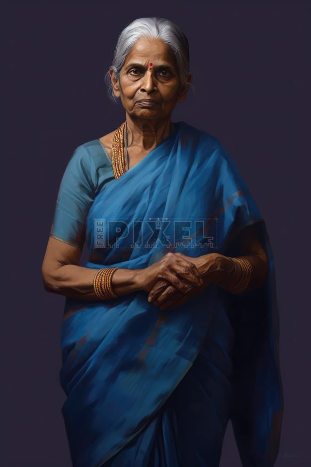Free Photos - Woman In A Blue Sari | FreePixel.com