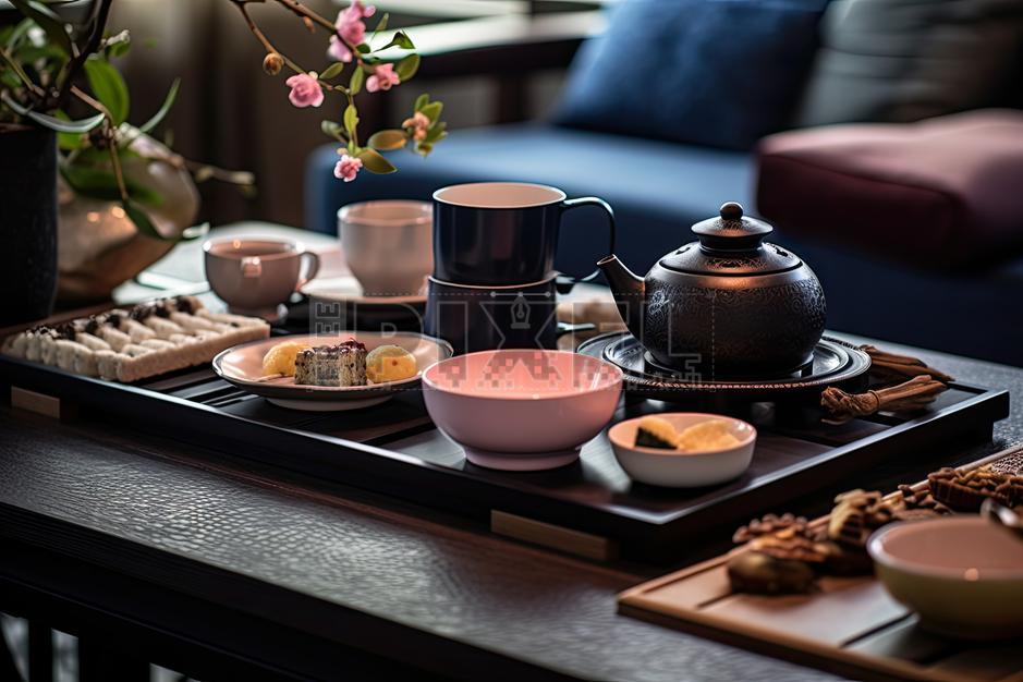 Free Photos - Oriental Tea Set Display On A Wooden Dining Table ...