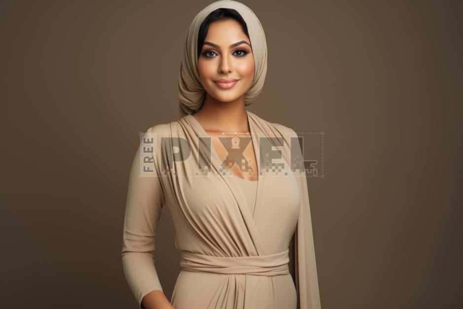 Free Photos - Arab Female Model Isolated On Brown Background, Posing ...