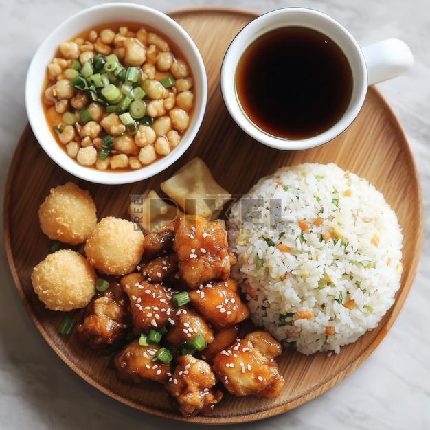 Free Photos - Asian Lunch Platter With Pulao Rice, Sesame Chicken ...