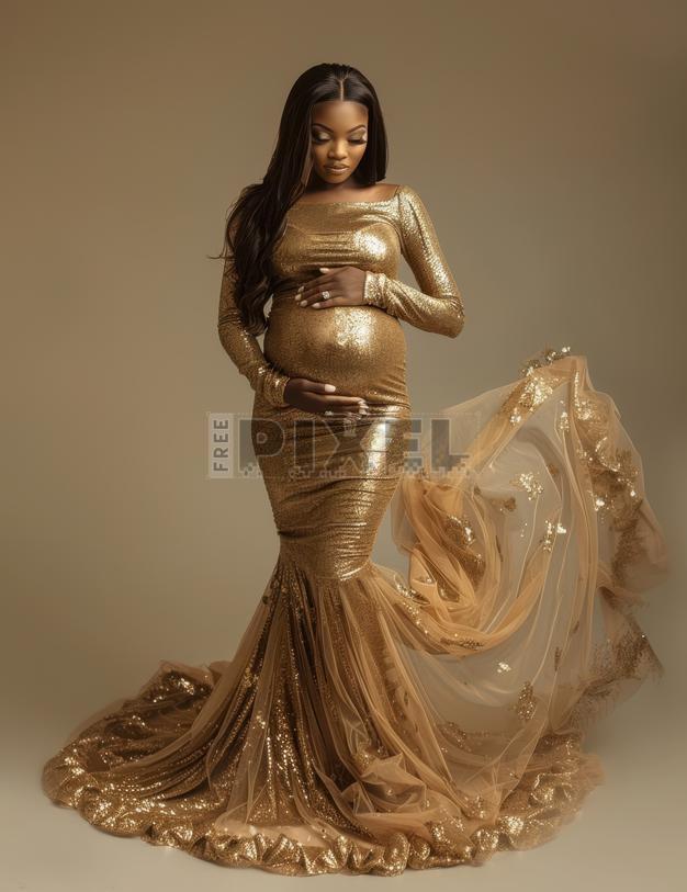 slim fit dress slacks Oscar Bronze Satin Maternity Gown for Photo Shoot and Baby Showers  sharon  rose custom