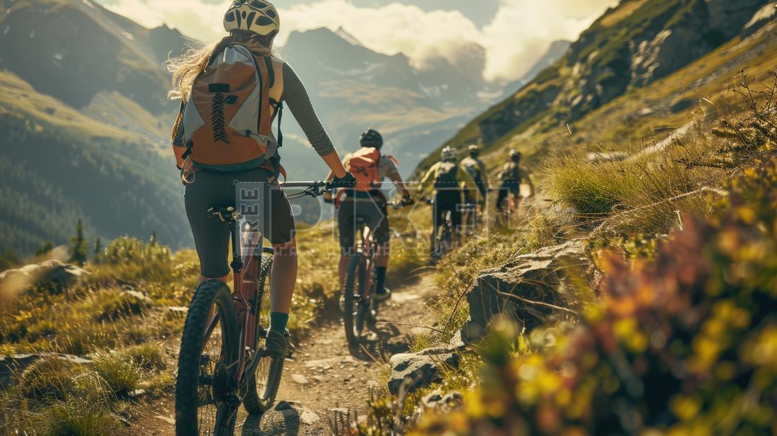 Free Photos - Back View Of A Cyclist Riding Through Nature, Surrounded ...