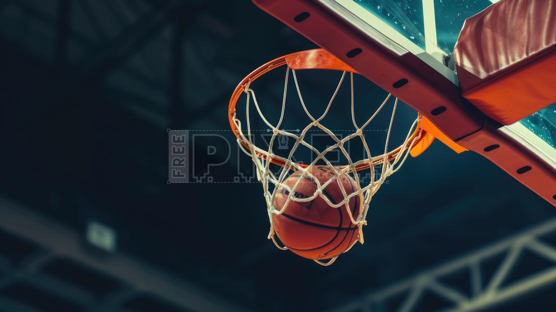 Free Photos - Basketball Going Through Hoop In Basketball Court ...