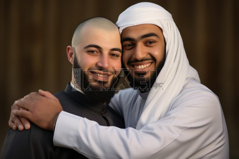 Free Photos - During Eid Mubarak Two Muslim Men Hugging And Posing ...