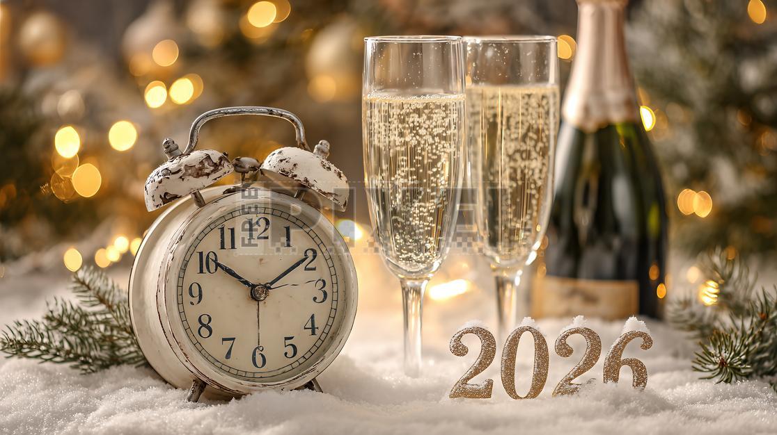 Free Photos - Festive 2026 New Year Countdown With Alarm Clock And ...