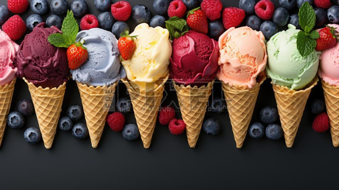 Free Photos - Four Colorful Cone-Style Popsicles | FreePixel.com