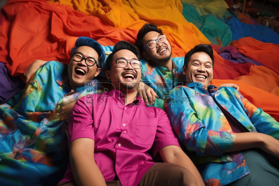 Free Photos - Four Men In Colorful Shirts Posing For A Photograph ...