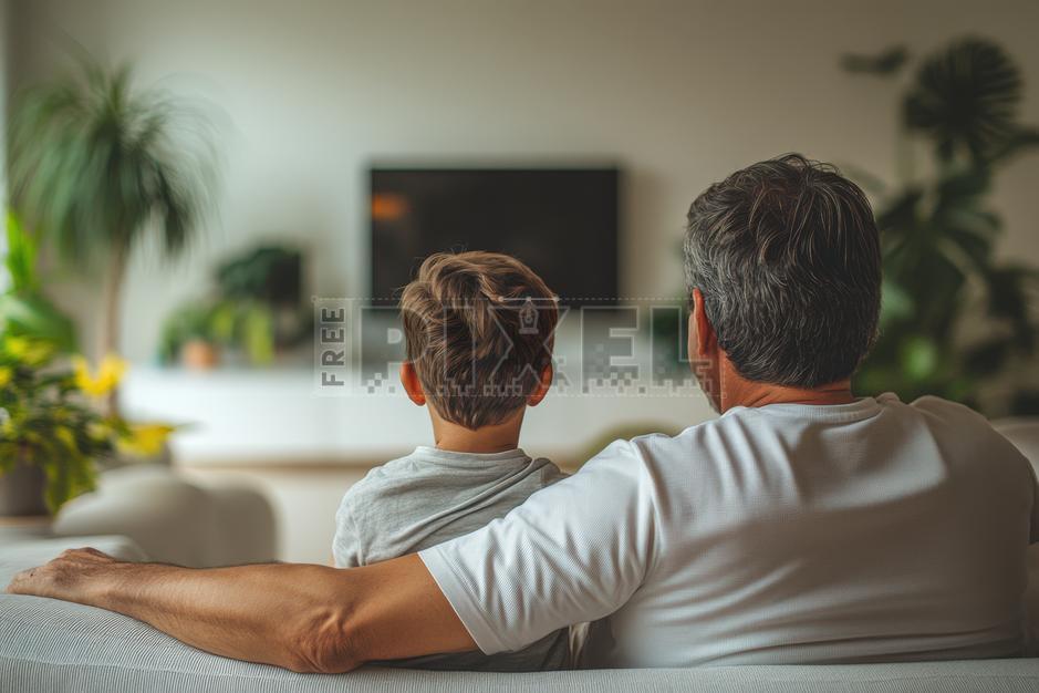 Free Photos - Father And Son Sitting On Couch, Happy Father's Day Back ...