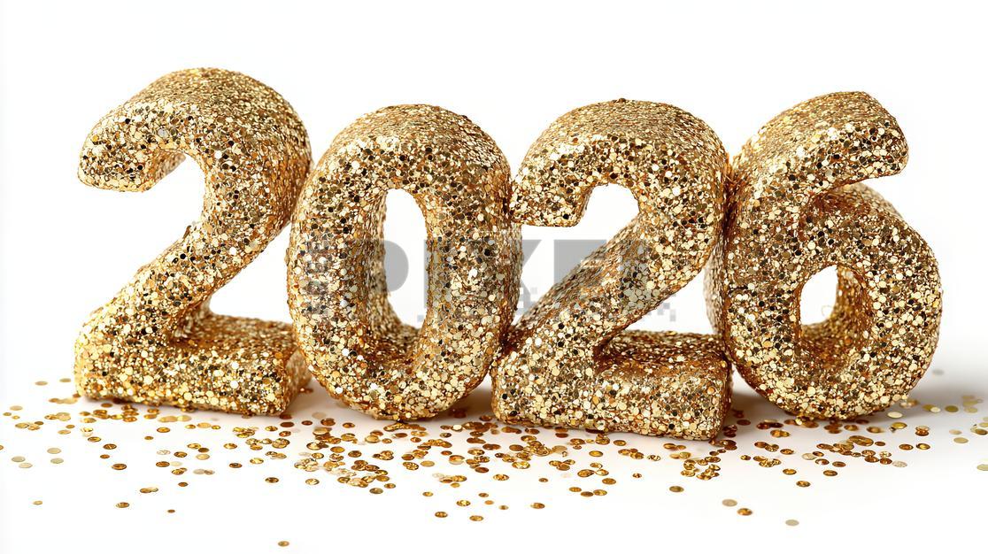 Free Photos - Happy New Year 2026 Celebration With 3D Golden Glitter ...