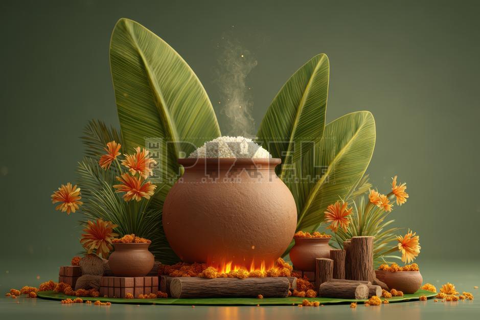 Free Photos - Happy Pongal Celebration Banner With Traditional Clay Pot ...