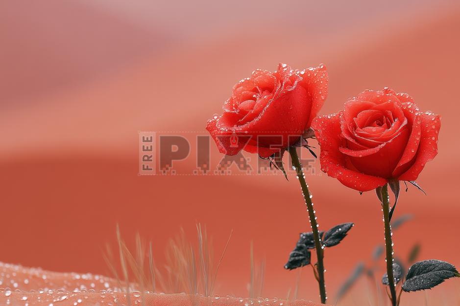Rain Wallpaper Red Roses