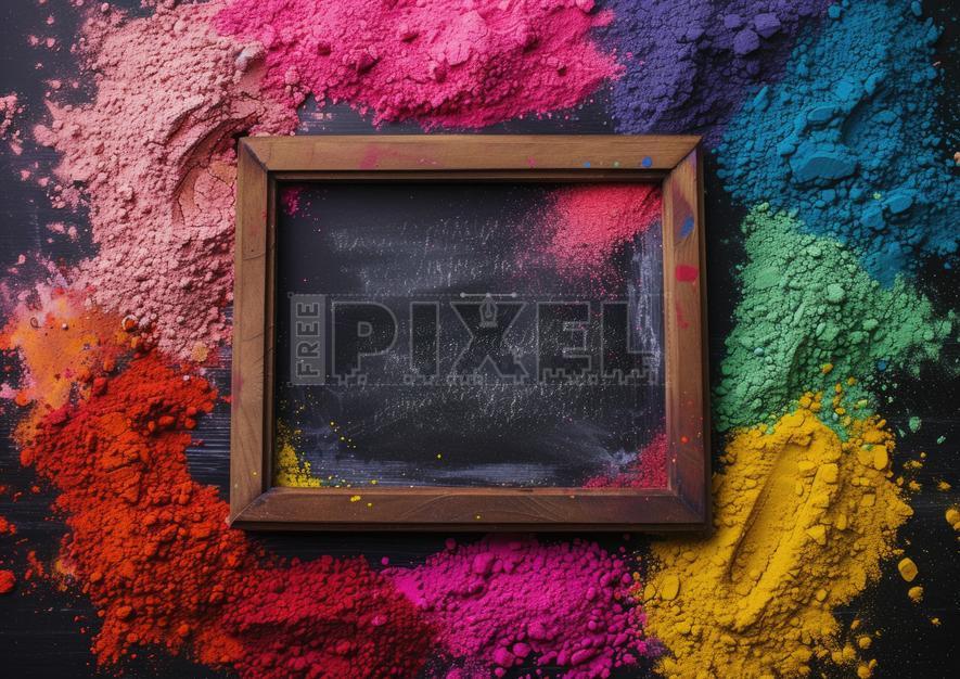 Free Photos - Holi Celebration Background With Empty Frame On Multi ...