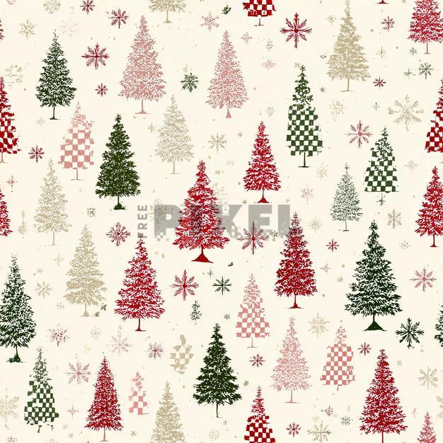 Free Illustrations - Seamless Christmas Trees Pattern Background For ...