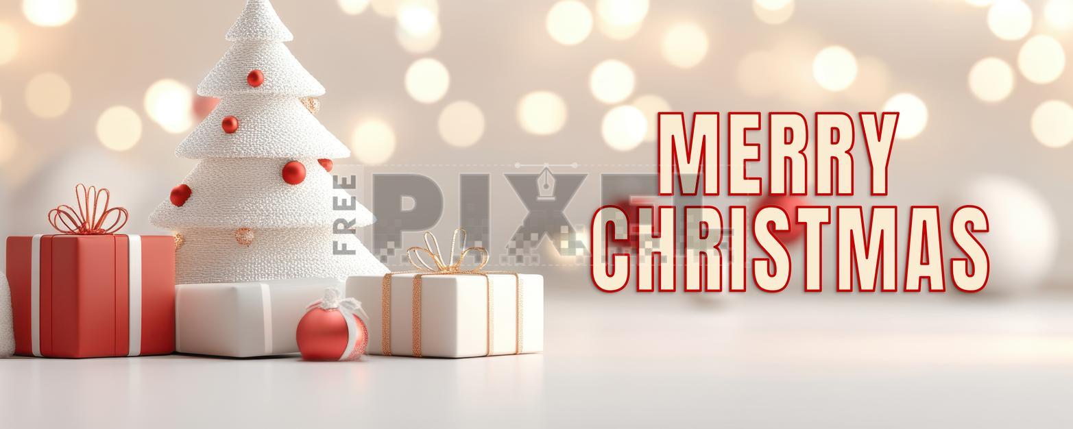 Free Photos - Merry Christmas Celebration Banner With 3D Xmas Tree ...