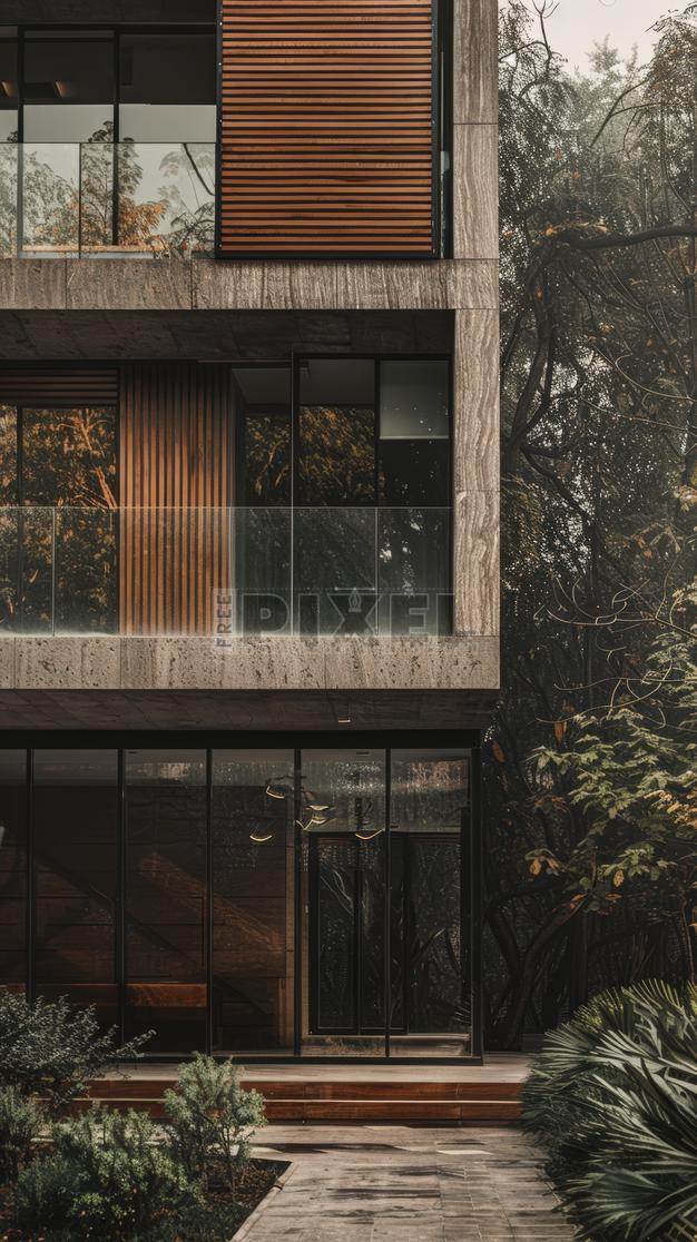 Free Photos - Modern Building With Glass Windows And Wooden Accents ...