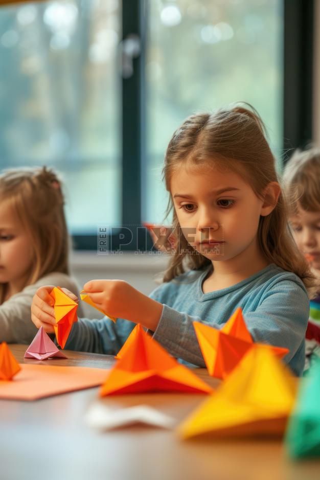 Free Photos - American Kindergarten Kids Creative Paper Crafts In Room ...