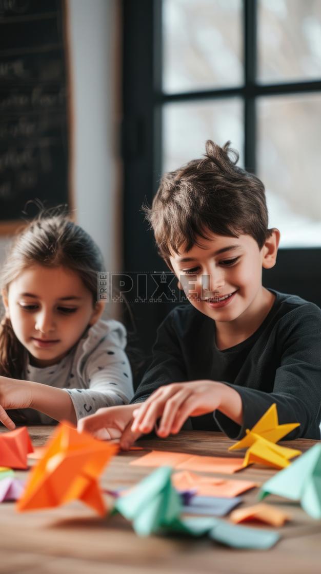 Free Photos - American Kindergarten Kids Creative Paper Crafts In Room ...