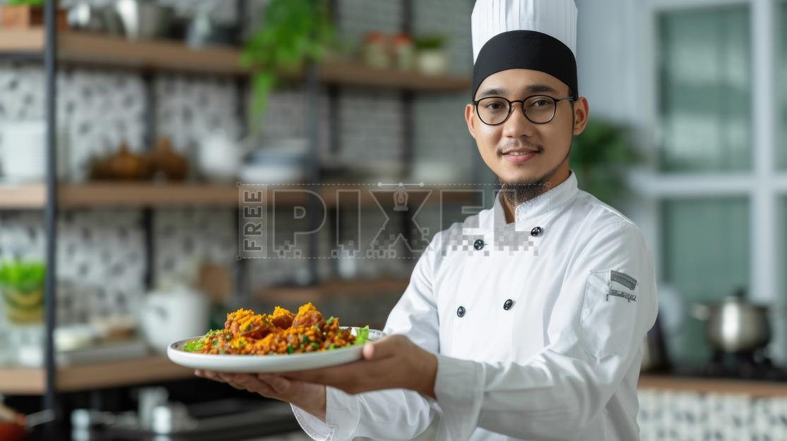 Free Photos - Expert Chef Presenting Freshly Prepared Meal | FreePixel.com