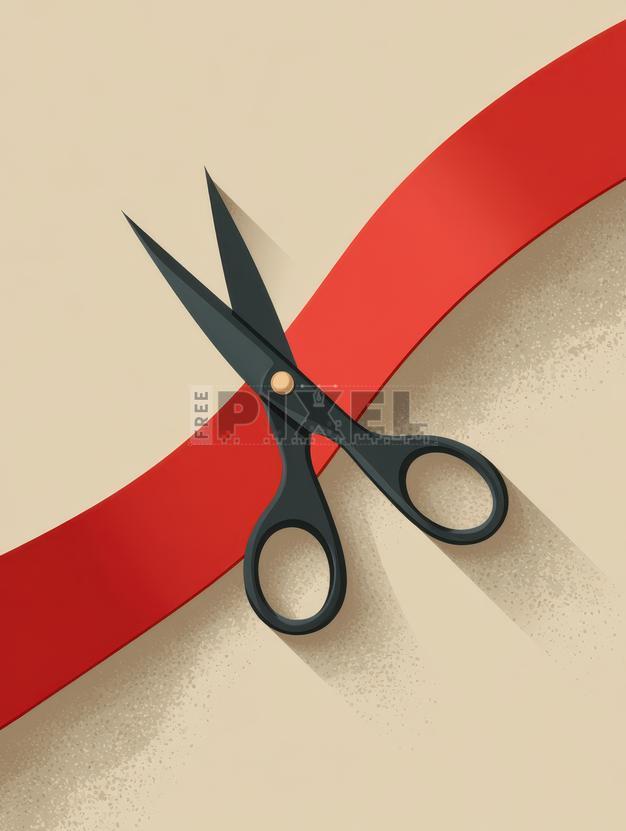 Free Photos - Scissors With Red Ribbon On Beige Background For Ribbon ...