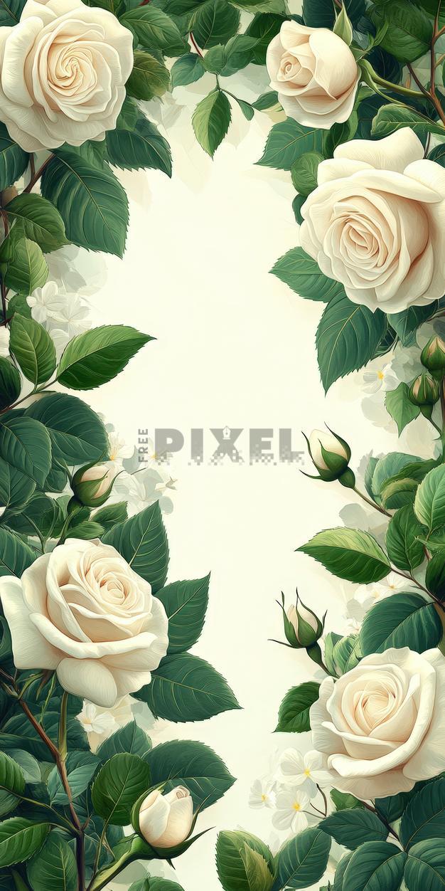 Free Photos - Beautiful White Roses Floral Frame Border Background With ...