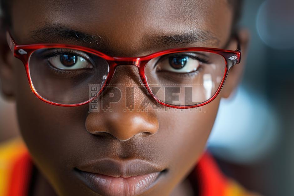Free Photos - Close-up Of A African Man Wearing Red Glasses | FreePixel.com