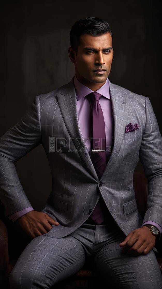 grey dress shirt with purple tie ARTURO Slim Fit Long Sleeve Lilac Dress Shirt XL (17.5) 34/35 (1754)