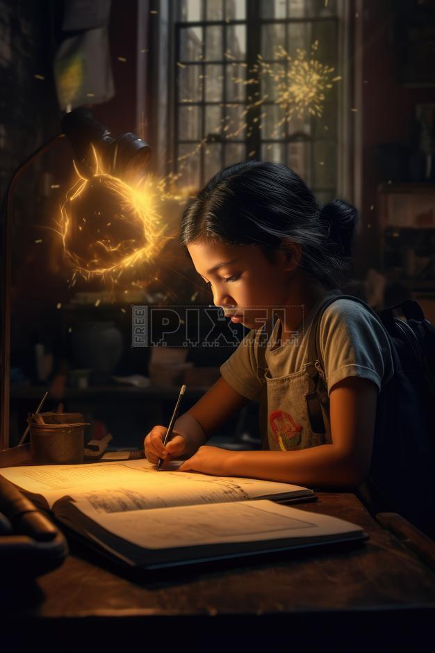 Free Photos - A Young Girl Writing A Paper With A Pencil | FreePixel.com