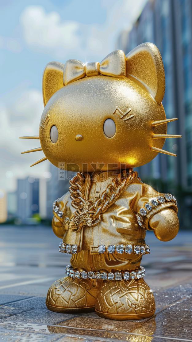 Hello Kitty ぬいぐるみ ゴールドドレス 王冠 Free Photos - Limited Edition Gold Hello Kitty With Diamond