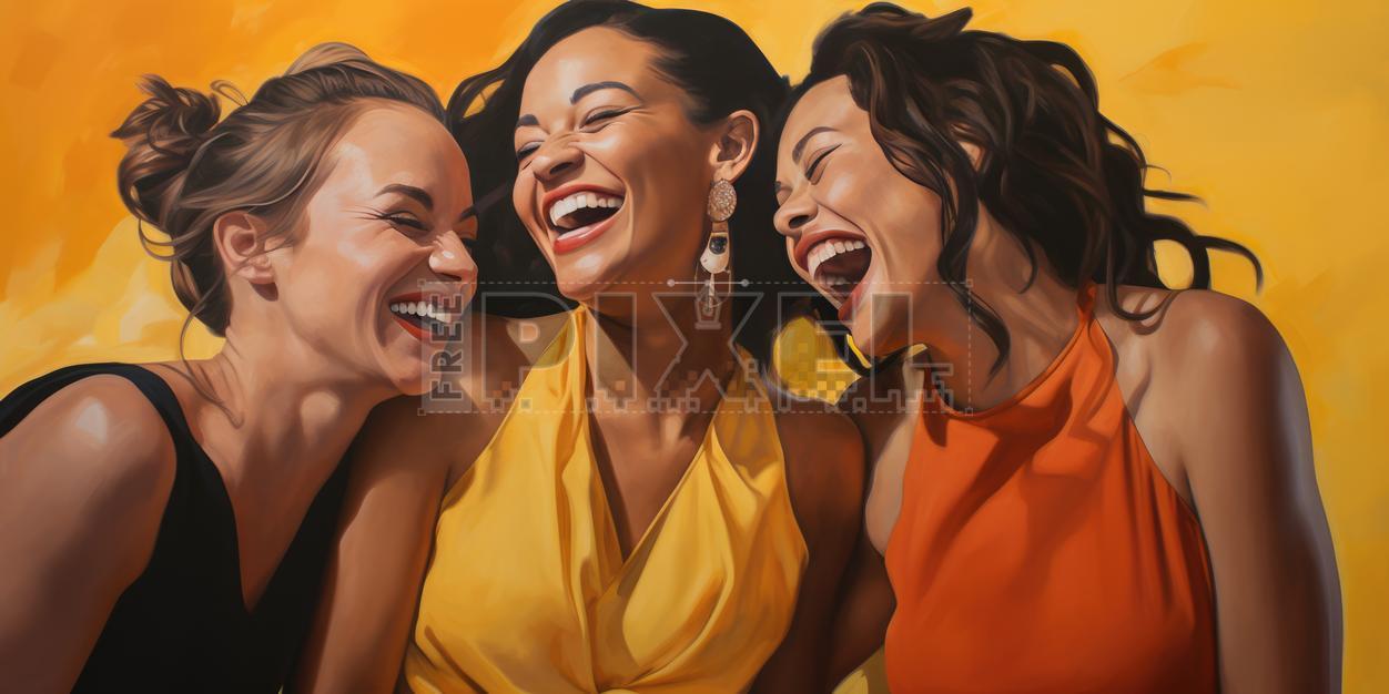 Free Photos - Three Women Sharing A Joyful Laugh | FreePixel.com