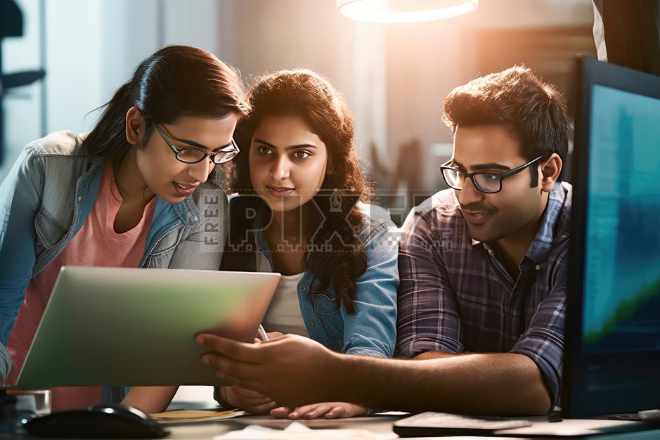 Free Photos - Three Friends Working Together On A Laptop | FreePixel.com