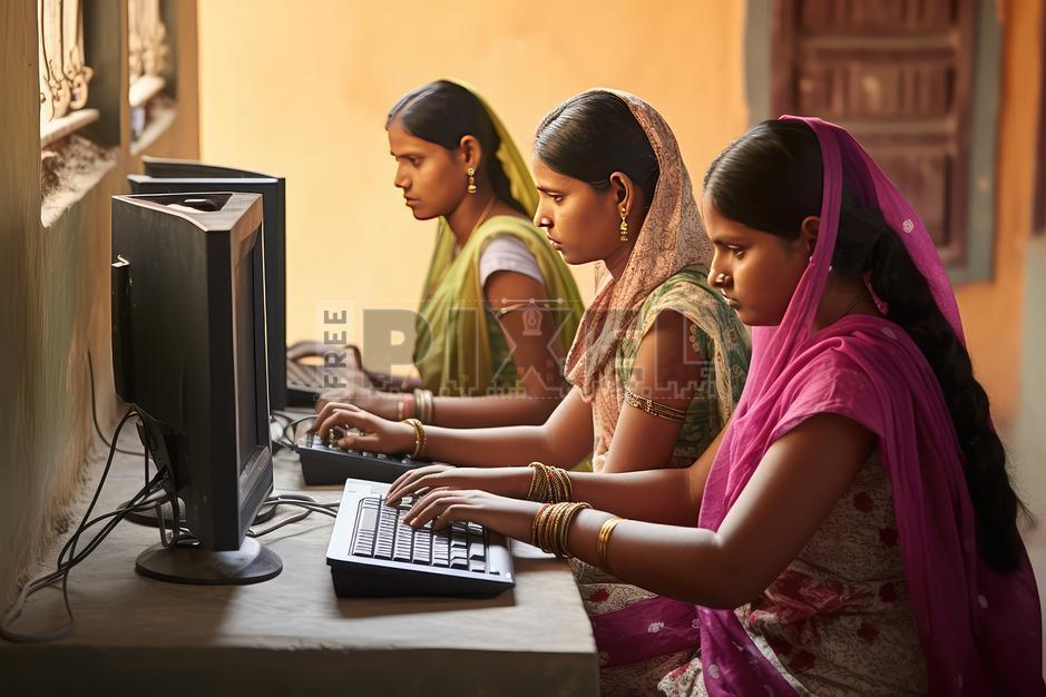 Free Photos - Three Indian Women Working On Computers At An Office ...