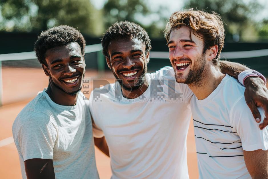 Free Photos - Three Men Standing Together On A Tennis Court | FreePixel.com