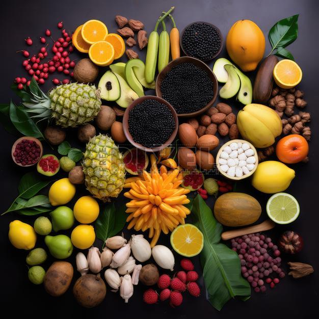 Free Photos - Top View Of Healthy And Fresh Fruits And Nuts Assortment ...