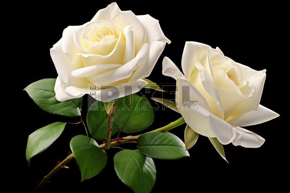 2 White Roses Background White Roses 2, Painting By Juri Semjonov