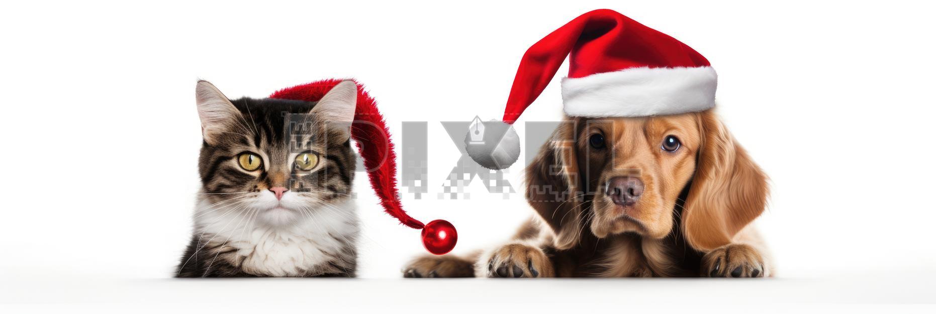 Free Photos - A Pair Of Cute Cats And Dogs Wearing Christmas Hats ...