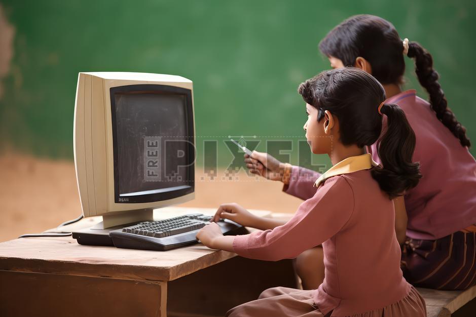 Free Photos - Children Learning To Use A Home Computer | FreePixel.com