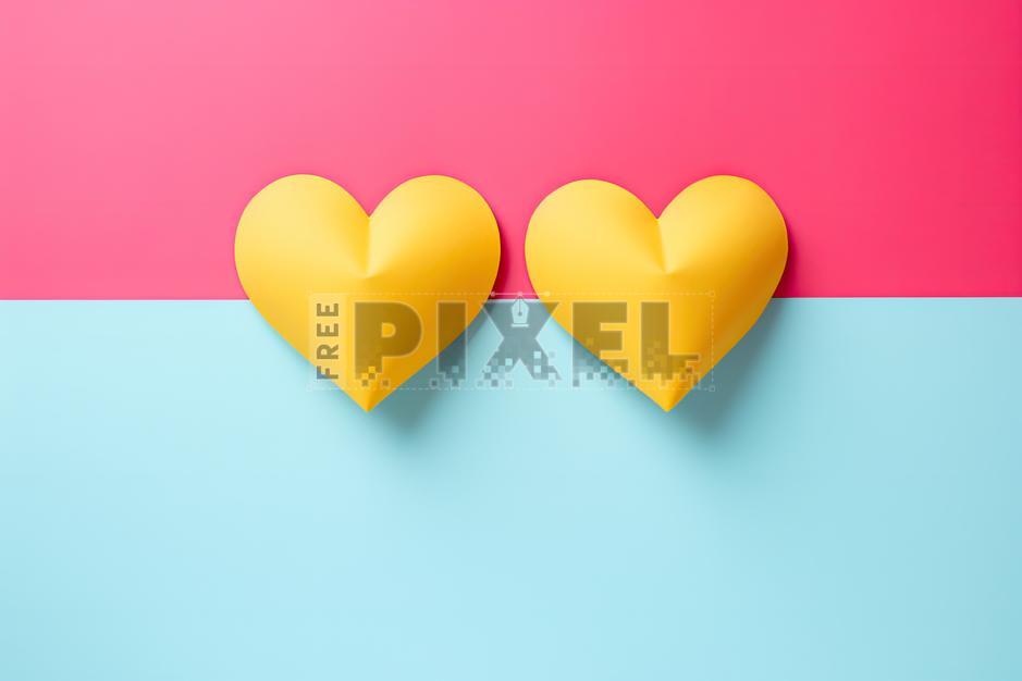 Free Photos - Set Of Two Hearts On A Gradient Background | FreePixel.com