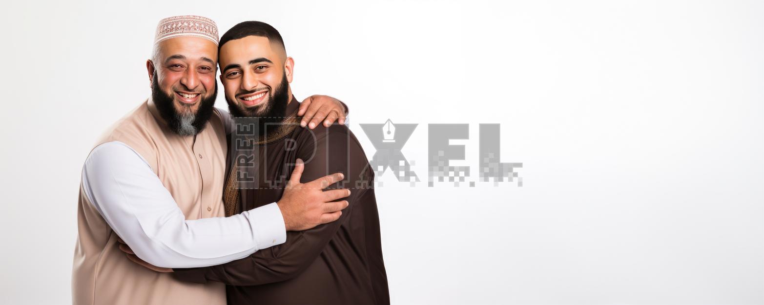 Free Photos - Happy Two Muslim Men Hugging Each Other In Traditional ...
