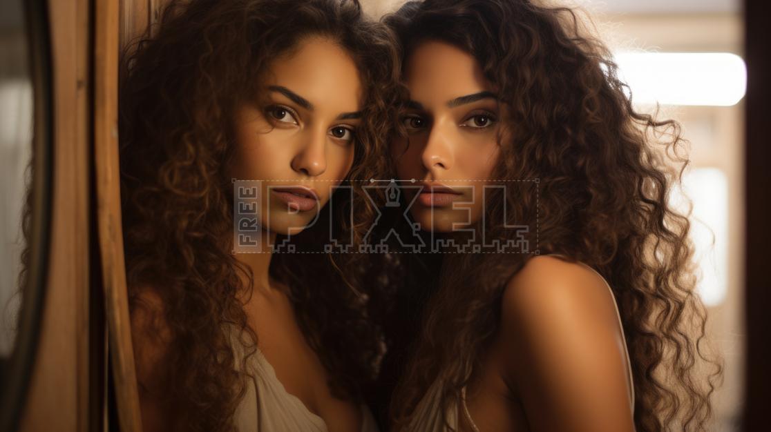 Free Photos - Two Women With Curly Hair Posing For A Photo | FreePixel.com