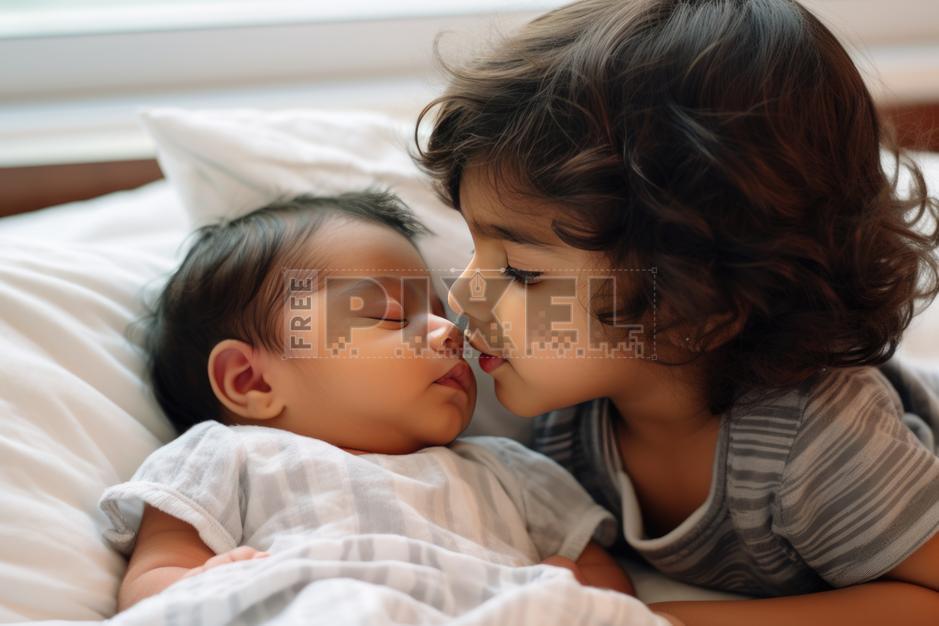 Free Photos - Brothers Tending To Sleeping Baby Brother | FreePixel.com