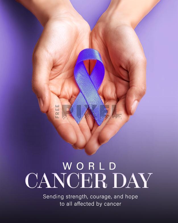 Free Photos - World Cancer Day Awareness Poster Template With Purple ...
