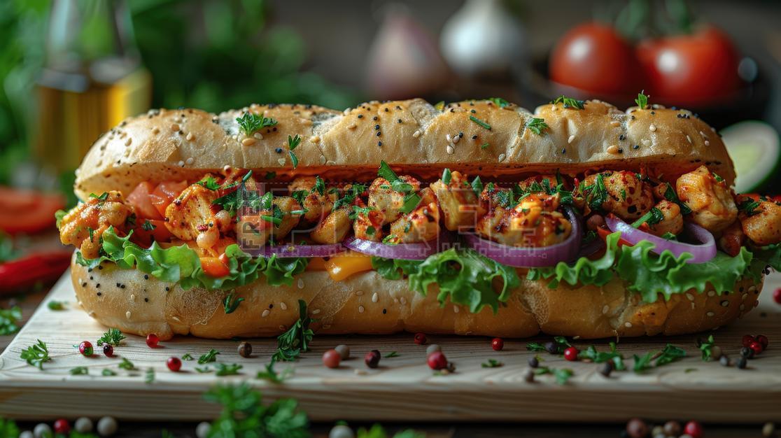 Free Photos - Sub Sandwich (Italian Subs) With Chicken And Vegetables ...