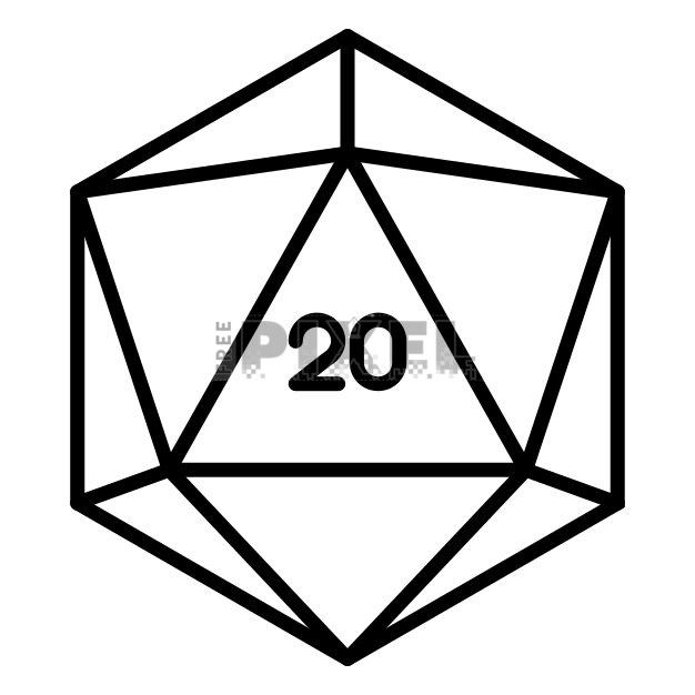 Free Svg - 20-sided Die | FreePixel.com