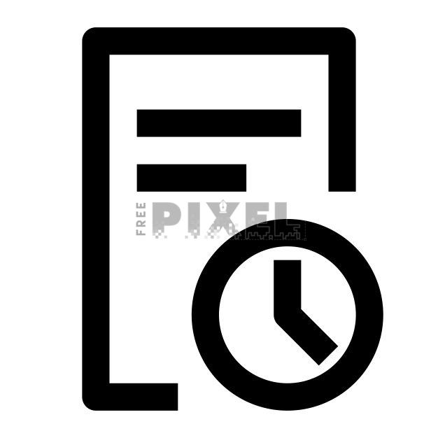 Free Svg - Document With Clock | FreePixel.com