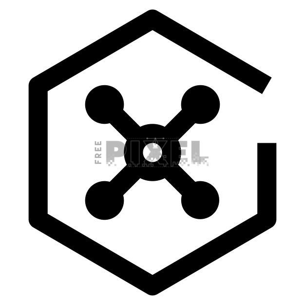 Free - Hexagon With Crossed Lines | FreePixel.com