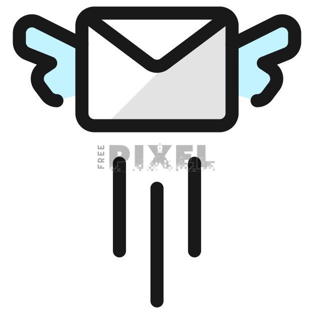 Free Svg - Email Icon With Wings | FreePixel.com